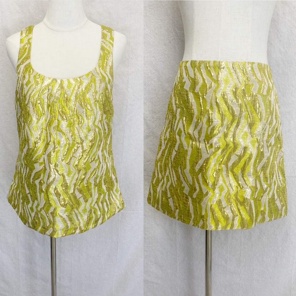 J crew collection metallic brocade retro skirt set